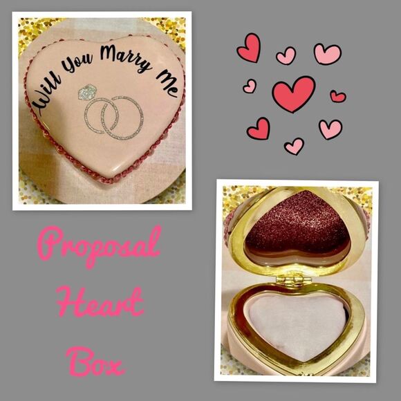 Proposal Heart Box, Proposal Heart Box, Engagement Ring Heart Box - Picture 1 of 1